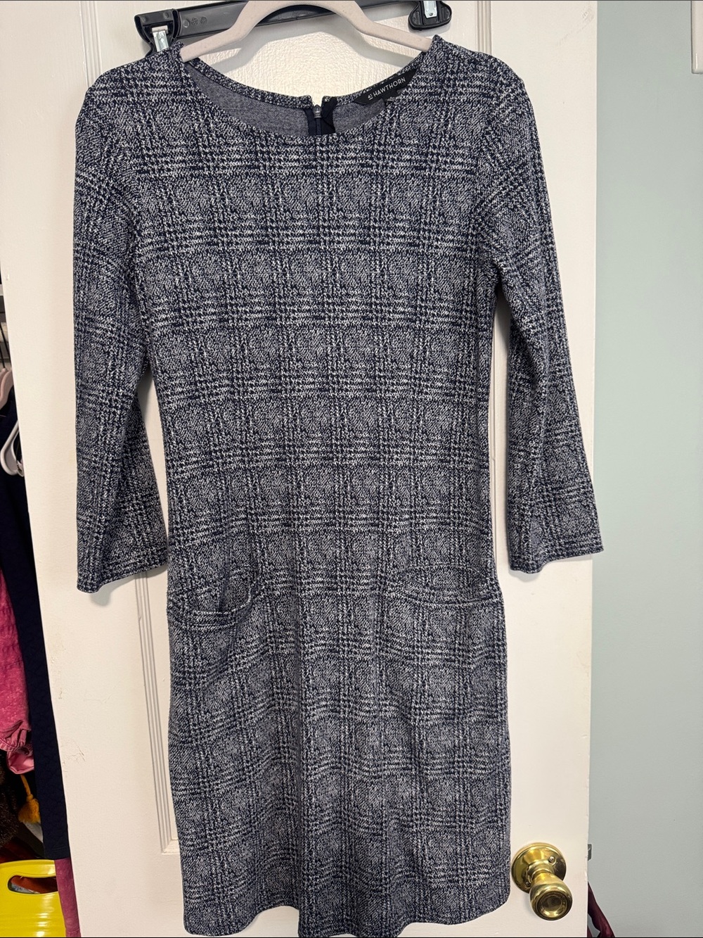 41 Hawthorn Black and White Plaid Midi Dress